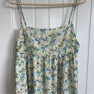 Abercrombie and Fitch Floral Dress NWOT spaghetti straps‎ blue green Large